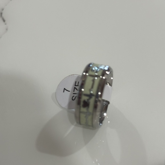 luminous electrocardiogram inlay White background Stainless steel size 7/10/11 - Picture 5 of 6